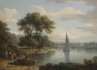 Jane Nasmyth - A View Of Richmond Bridge; And A Highland Landscape, With A Castle By A Lake Shore