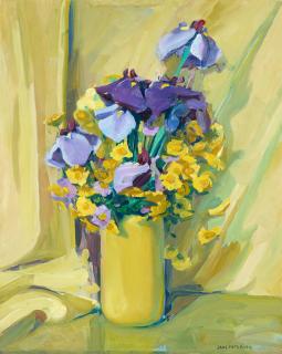 Jane Peterson - A Still Life with Irises, Daisies and Aster