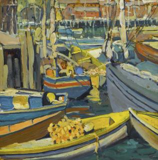 Jane Peterson - Boats At Harbor