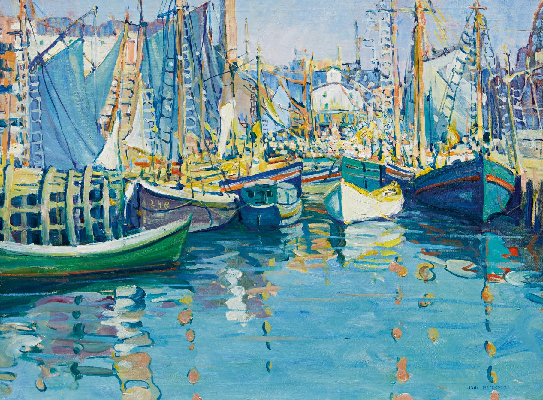 Jane Peterson - Boats In Harbor, Gloucester