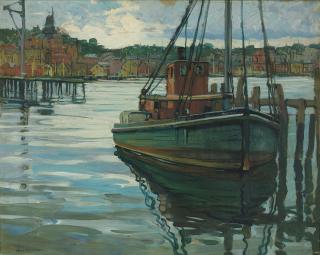 Jane Peterson - Fishing Boat At A Mooring