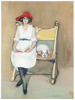 Jane Peterson - Portrait of a girl and her dog