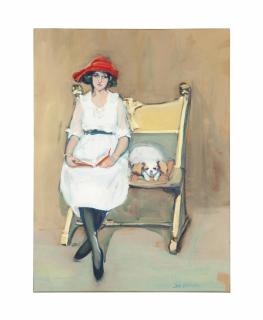 Jane Peterson - Portrait of a girl and her dog