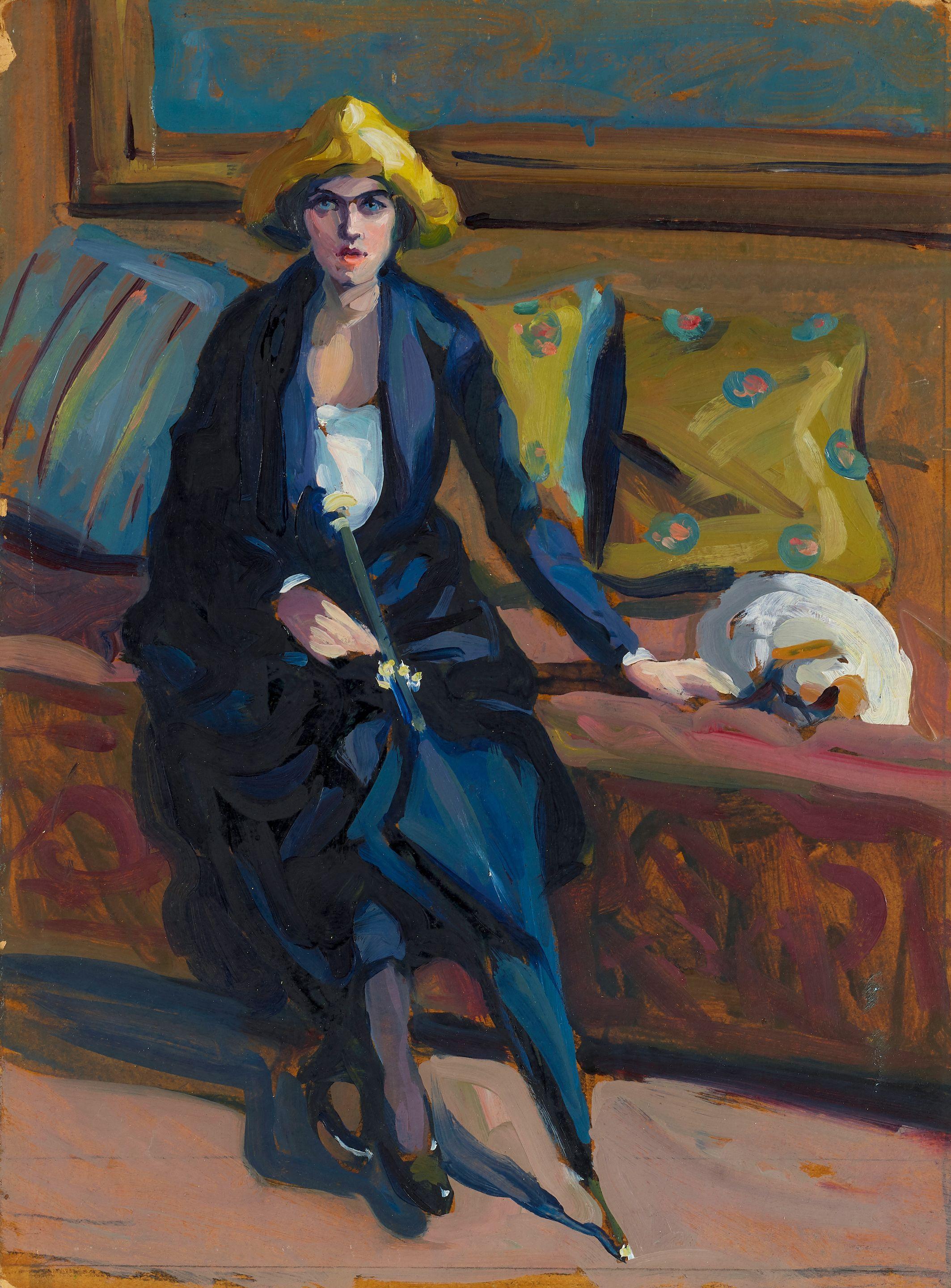 Jane Peterson - The Accused and Her Dog (Woman with Umbrella)