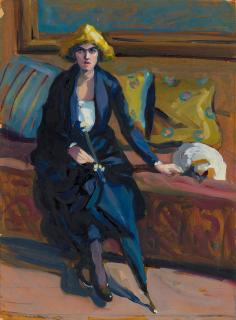 Jane Peterson - The Accused and Her Dog (Woman with Umbrella)