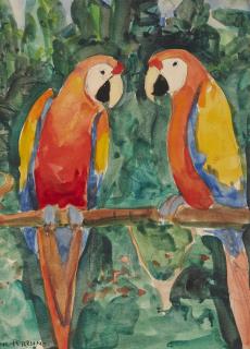 Jane Peterson - Two Parrots