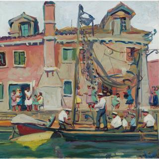 Jane Peterson - Venetian Canal Scene 