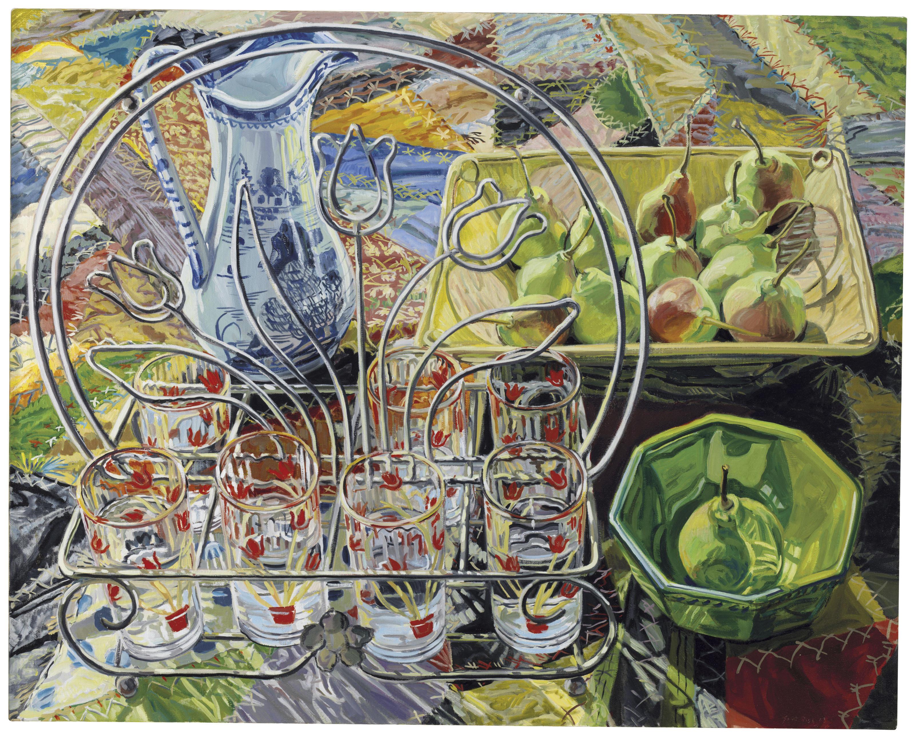 Janet Fish - 7 Glasses, 13 Pears