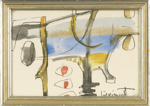 Janet Lippincott - Abstract composition; and a companion watercolor