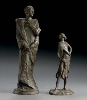 Janet Scudder - Standing Female Figures: Two Works