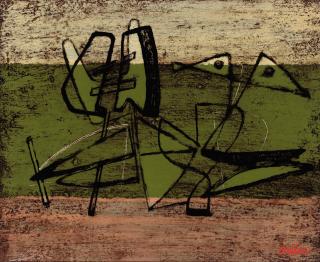 Jankel Adler - Abstract Composition, Green