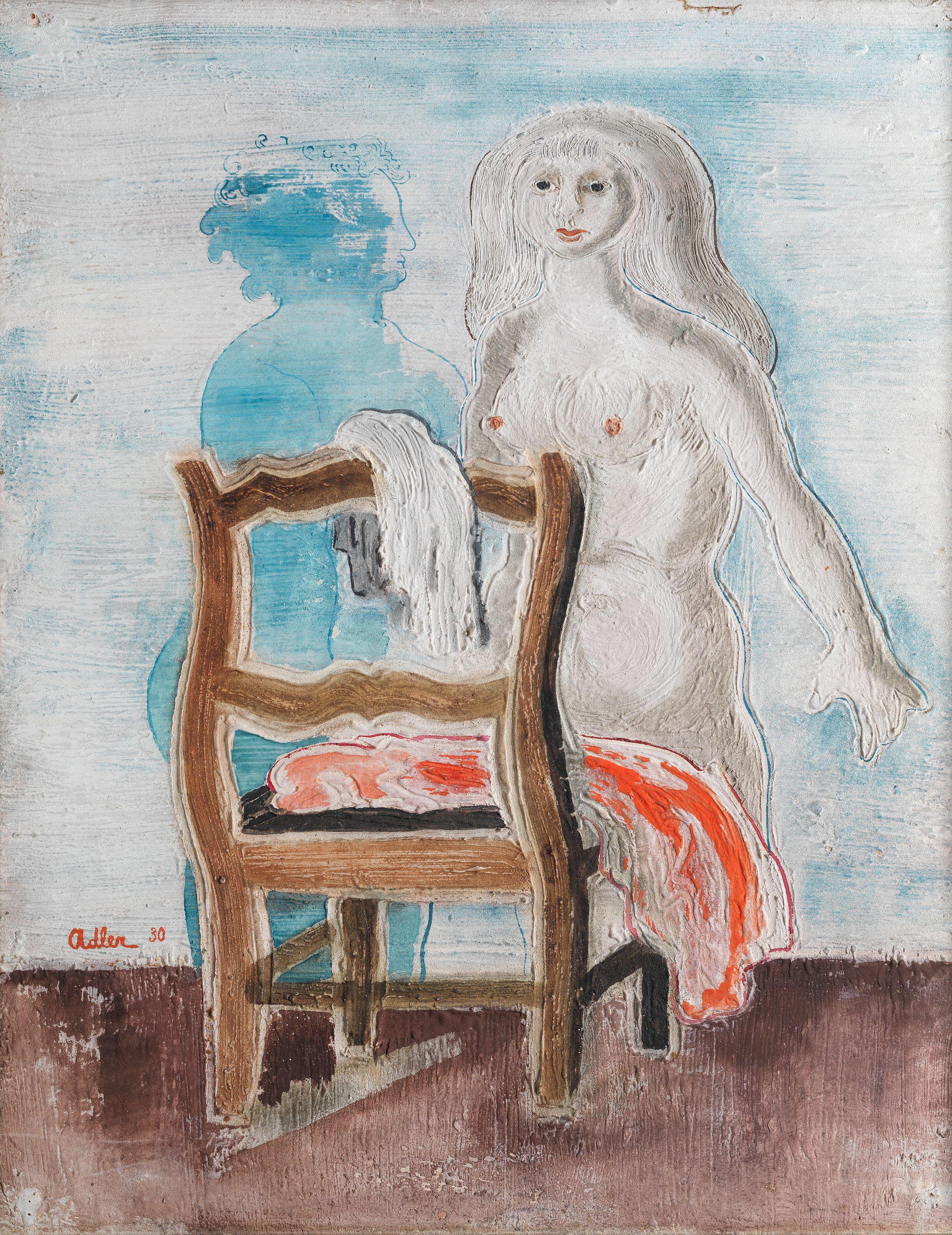 Jankel Adler - Nude with Chair and Red Cloth