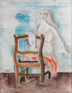 Jankel Adler - Nude with Chair and Red Cloth