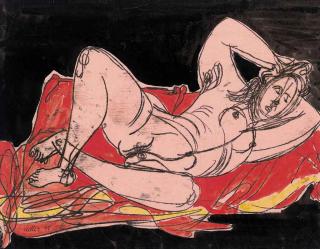 Jankel Adler - Reclining nude