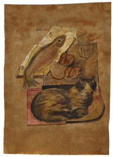 Jankel Adler - Stillleben mit Katze