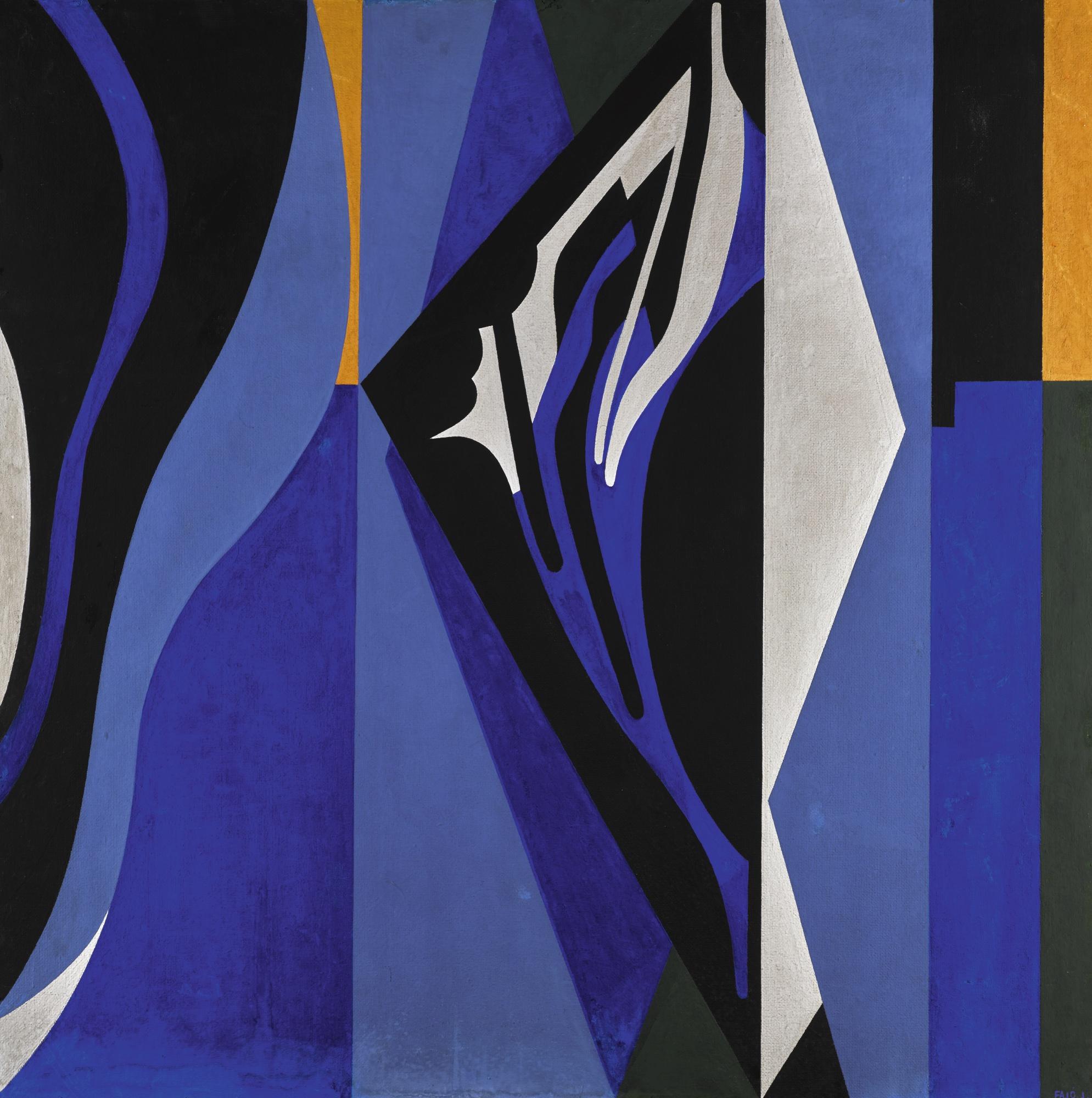 János Fajó - Hungarian blue - Tapestry Design For The National Gallery, Budapest