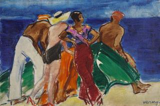János Vaszary - Beach In Italy