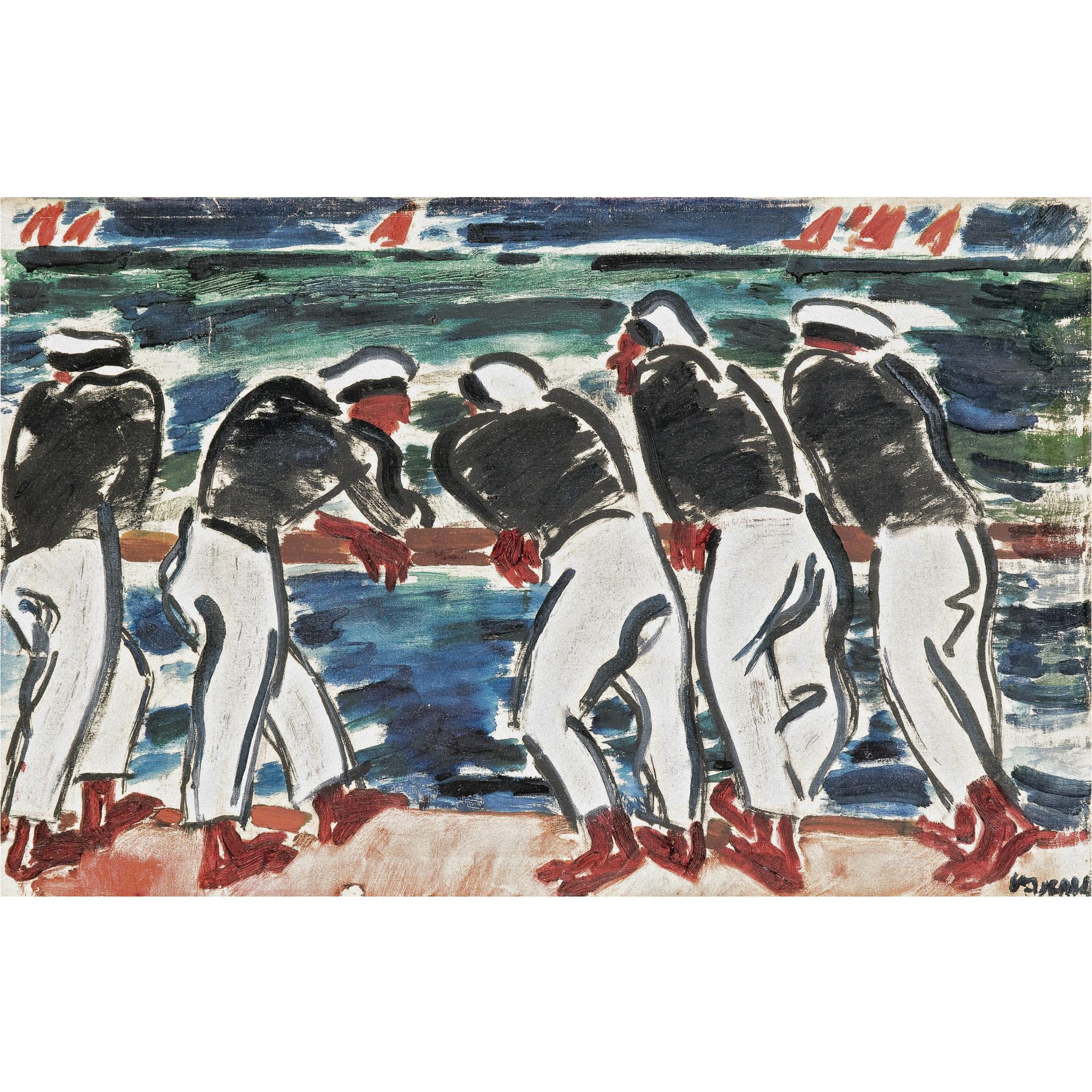 János Vaszary - Hungarian Sailors By The Sea