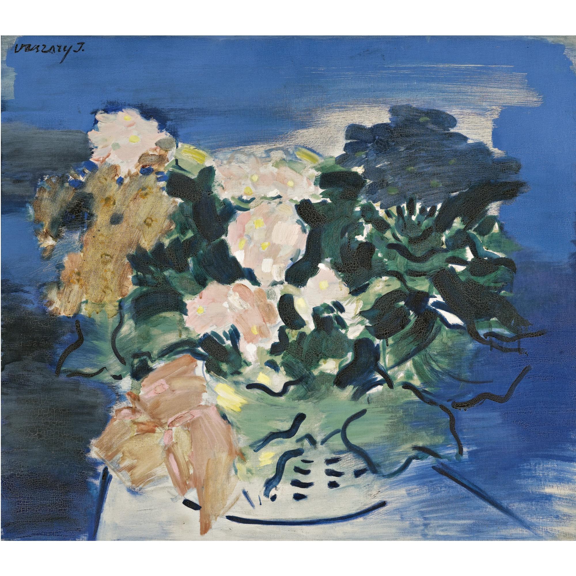 János Vaszary - Hungarian vase Of Flowers