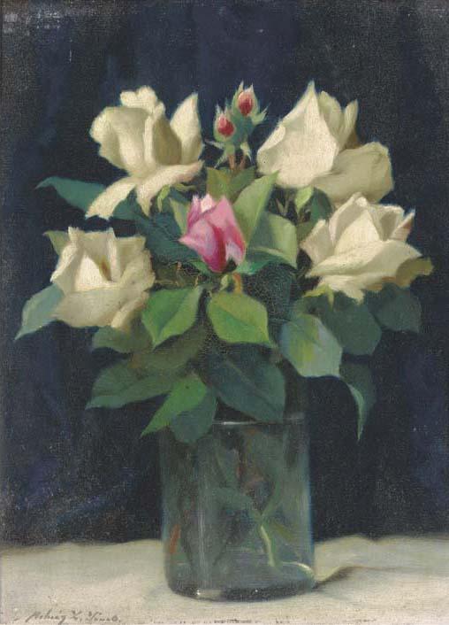 Janos Z. Molnar - Roses in a glass vase
