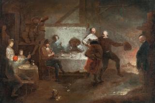 Januarius Zick - Tanzende Bauern vor der Schenke