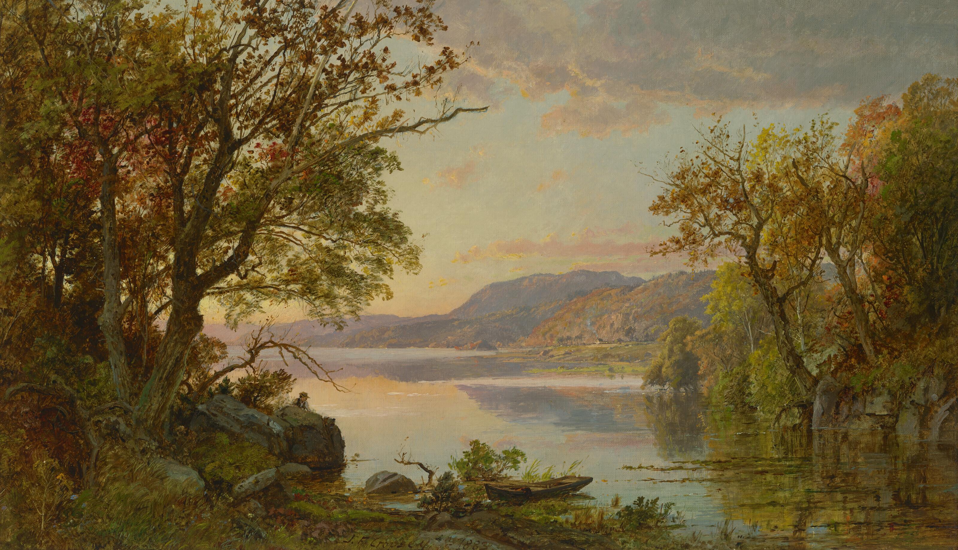 Jasper Francis Cropsey - A Glimpse of Greenwood Lake