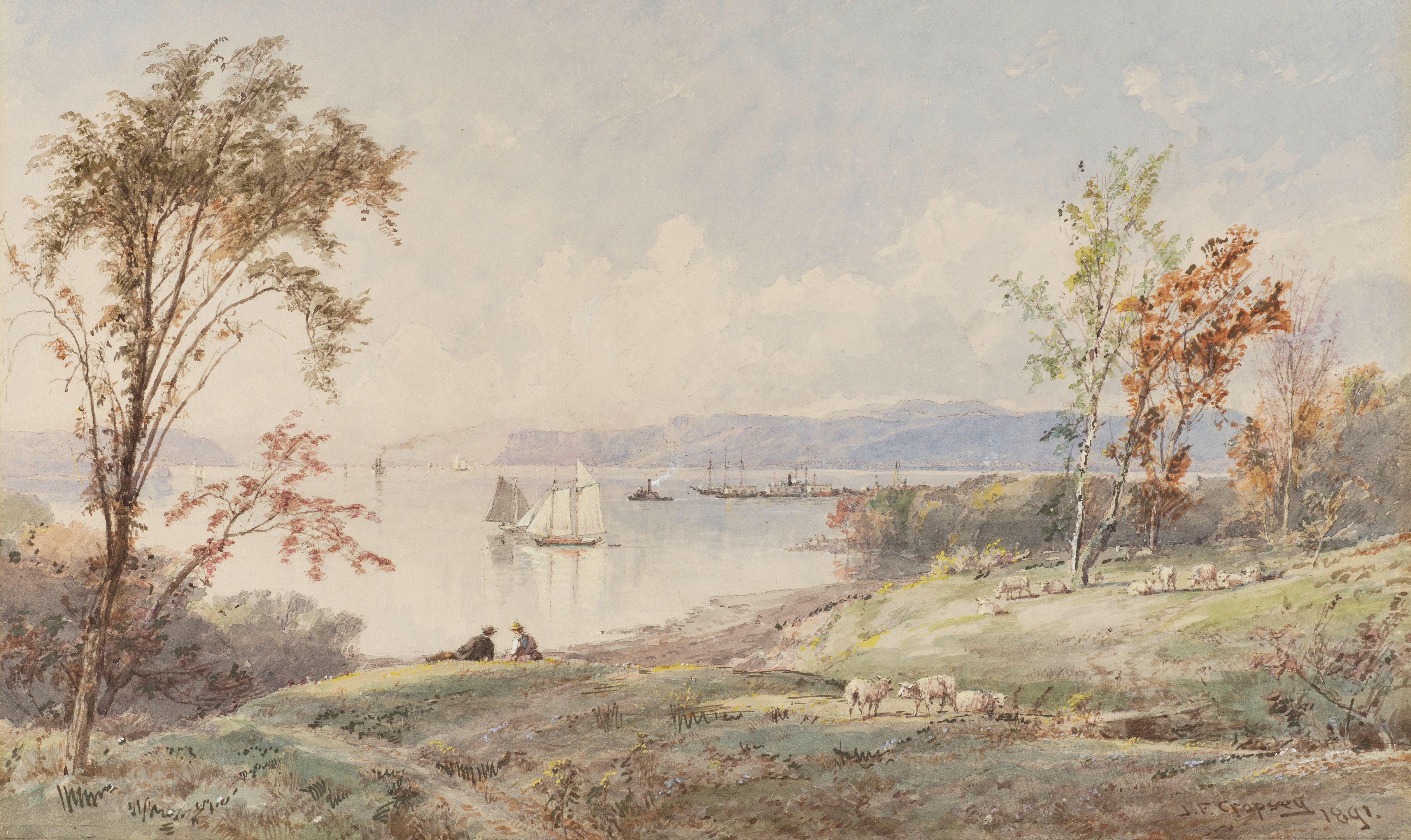 Jasper Francis Cropsey - Along the Hudson