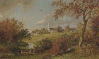 Jasper Francis Cropsey - Back of The Village, Hastings-On-Hudson, New York