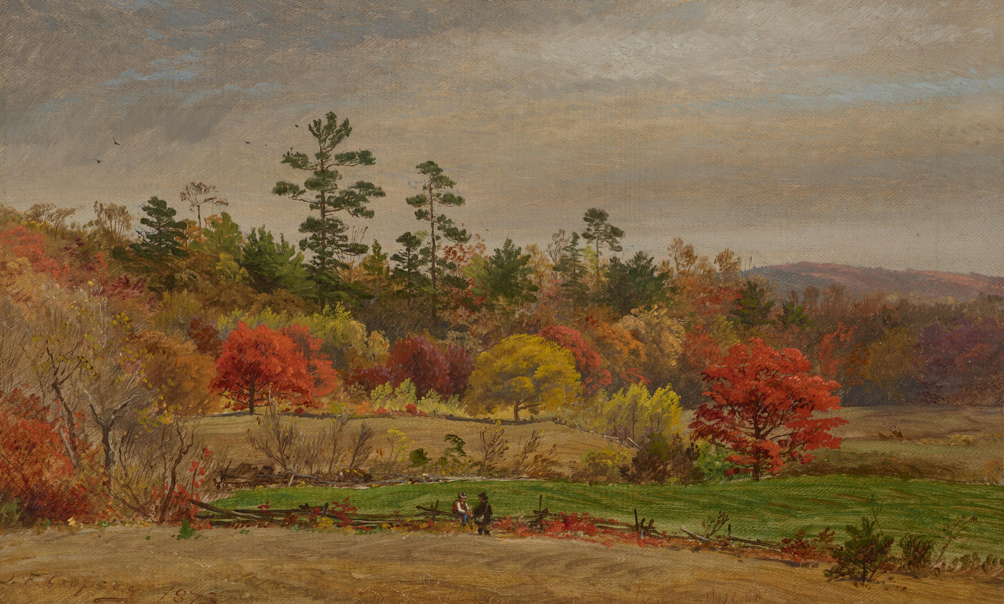 Jasper Francis Cropsey - Conversation at the Fence