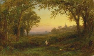 Jasper Francis Cropsey - Hurstbourne Church, Lord Portsmouth\'S Park, Surrey
