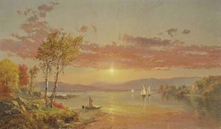 Jasper Francis Cropsey - Sailing on the Lake