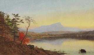 Jasper Francis Cropsey - Sunset, Camel\'s Hump, Lake Champlain