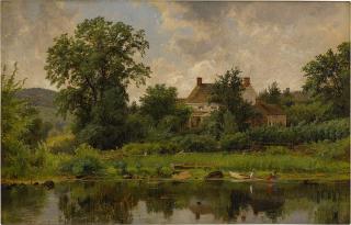 Jasper Francis Cropsey - The Old Homestead of Isaac P. Cooley, Greenwood Lake, Passaic County, New Jersey