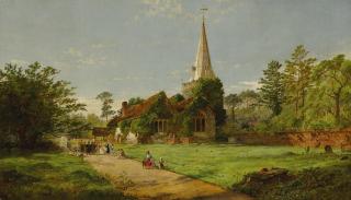Jasper Francis Cropsey - William Penn\'S Wedding (A Wedding Procession, Stoke Poges Church)