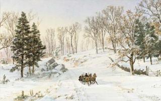 Jasper Francis Cropsey - Winter on Ravensdale Road, Hastings-on-Hudson, New York