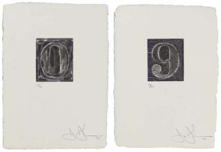 Jasper Johns - 0-9 (A Set of Ten Numerals) (Ulae 156-165; F. 207)