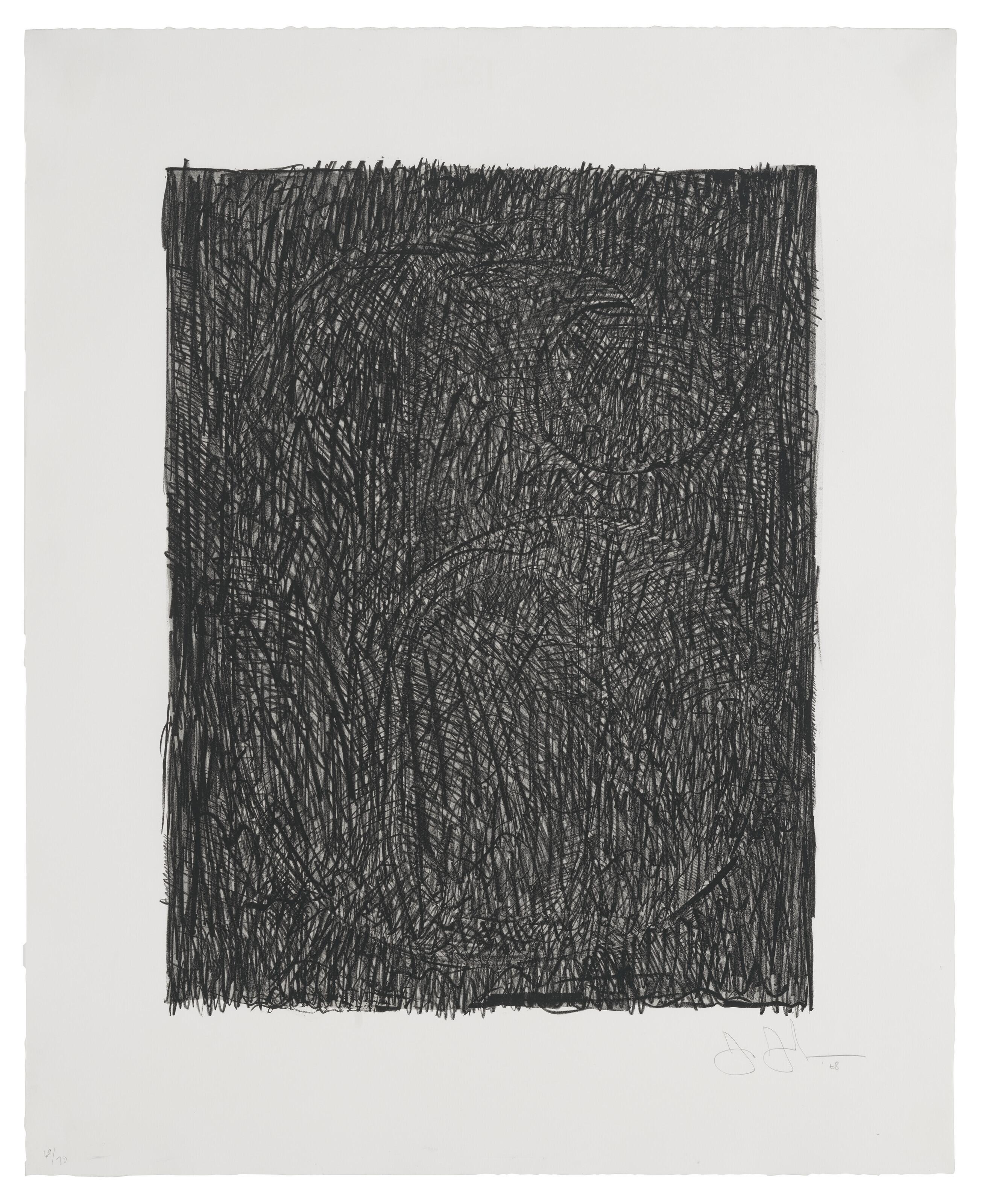 Jasper Johns - Figure 6, from Black Numeral Series