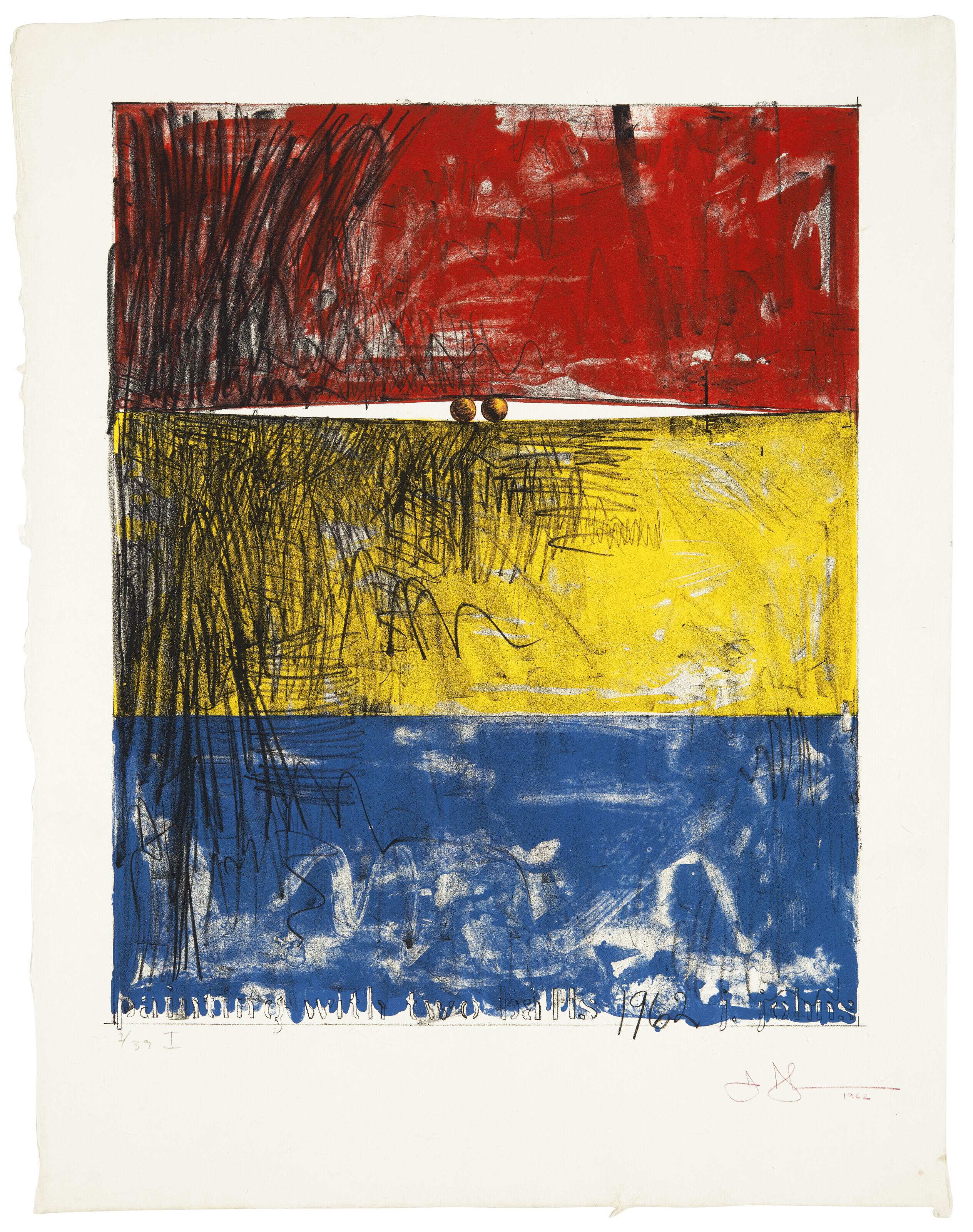 Jasper Johns - Painting with Two Balls I