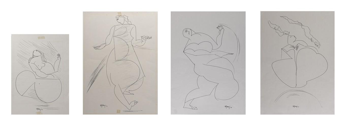 Jatin Das - Untitled (Four drawings)