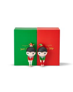 Javier Calleja - Little Maurizio Figurine - X\'mas Edition Set (Red Santa Claus & Green Xmas Elf)