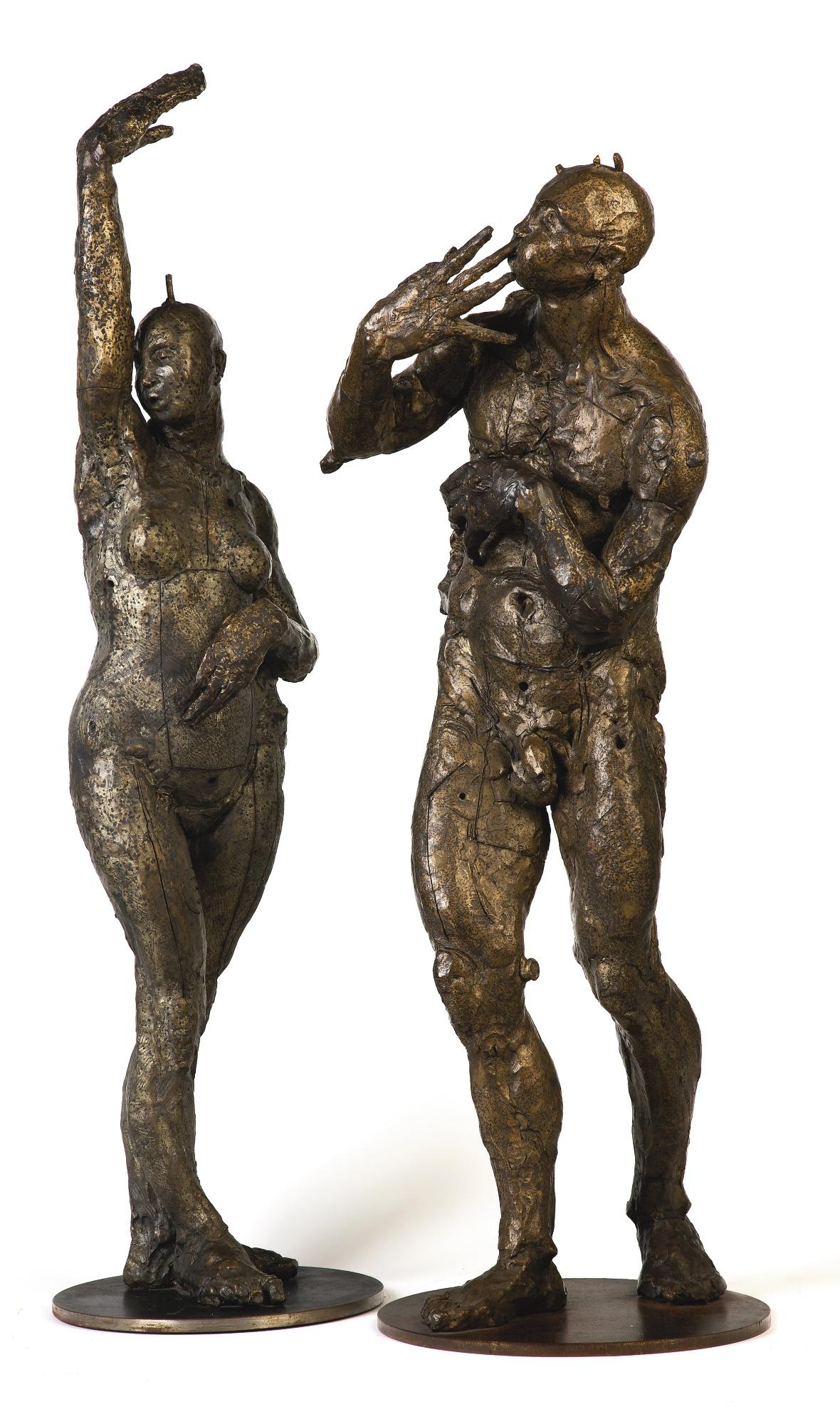 Javier Marín - Figura Masculina No. 6 And Figura Femenina Con Brazo Derecho En Alto No. 13 [A Pair Of Works]