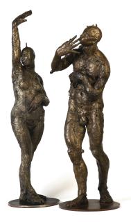 Javier Marín - Figura Masculina No. 6 And Figura Femenina Con Brazo Derecho En Alto No. 13 [A Pair Of Works]