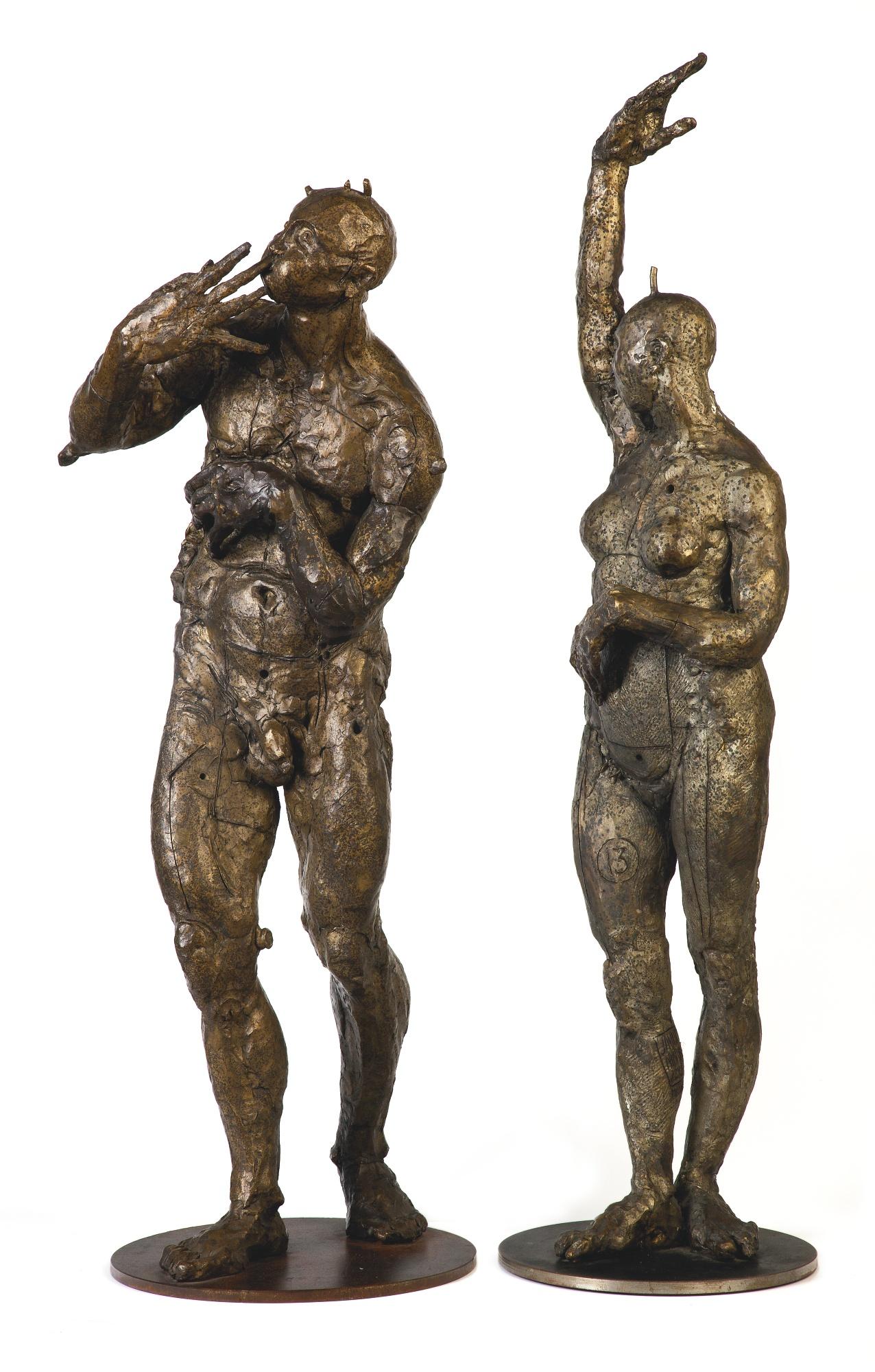 Javier Marin - Figura Masculina No. 6 And Figura Femenina Con Brazo Derecho En Alto No. 13 (A Pair)