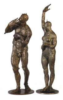 Javier Marin - Figura Masculina No. 6 And Figura Femenina Con Brazo Derecho En Alto No. 13 (A Pair)