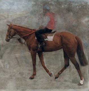 Jay Boyd Kirkman - Study of Mahogany, with jockey up