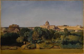 Jean-Achille Benouville - Rome, a view of Saint Peter\'s and the Castel Sant\'Angelo