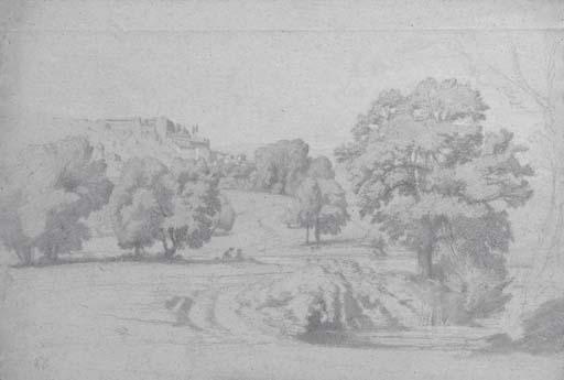 Jean-Achille Benouville - Sept dessins de la campagne romaine