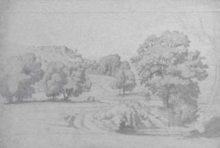 Jean-Achille Benouville - Sept dessins de la campagne romaine