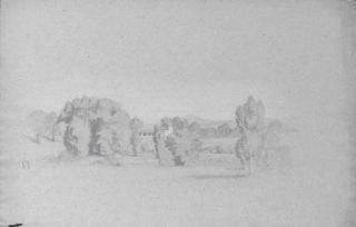 Jean-Achille Benouville - Un paysage avec une ferme dans une forêt