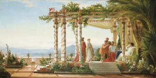 Jean Alaux - Sous La Tonnellejean Alaux, Called Le Romain ; Under The Arbour ; Signed And Dated 1862 Lower Right ; Oil On Canvas